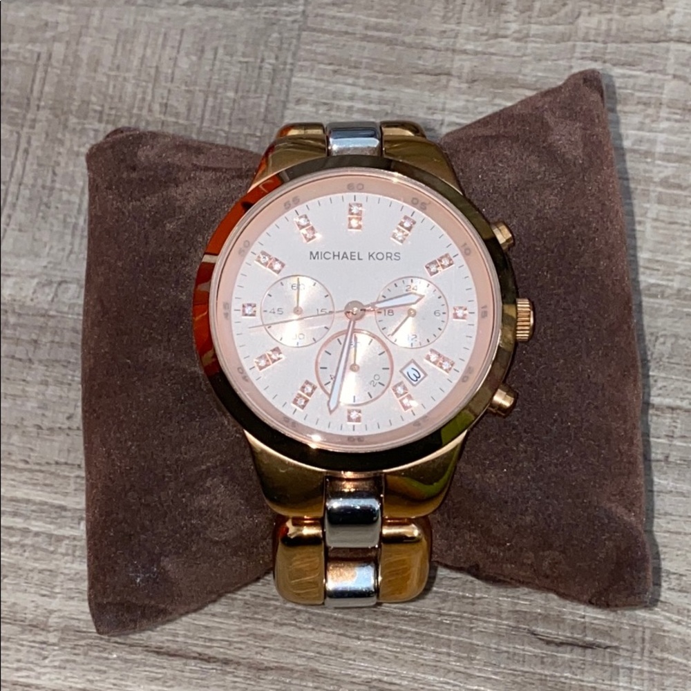 Michael Kors 2 tone watch silver & rose gold